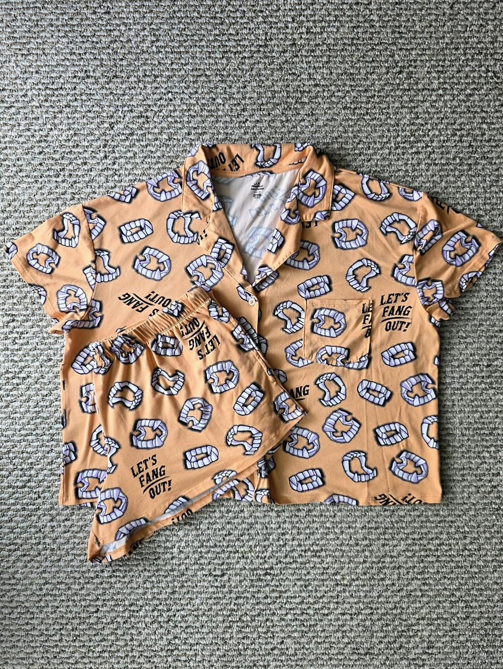 Women's  "Let's Fang Out"  Short Pajama Set